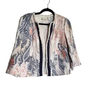 Chico's Open Front Jacket Topper Blazer Paisley Tapestry‎ Size 0 (US Small/4)
